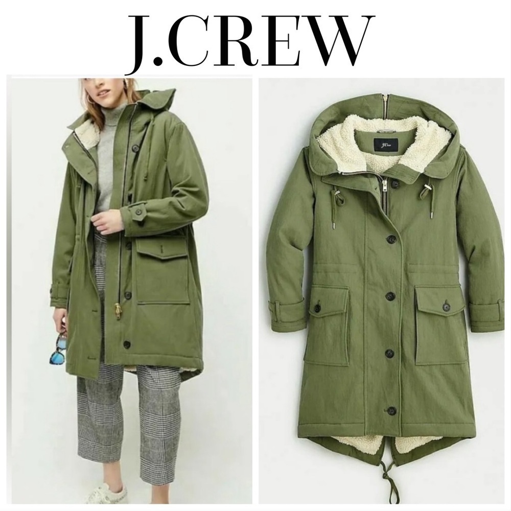 J.CREW SHERPA-LINED UTILITY PARKA. SIZE: XS. COLOR